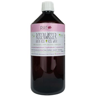1000 ml Rosenwasser Bio naturrein pure Organic Rose Water