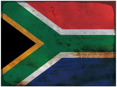 Blechschild Flagge Südafrika 40x30 cm South Africa Rost Deko Schild tin sign