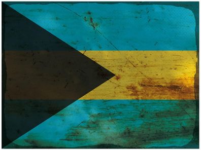 Blechschild Flagge Bahamas 40x30 cm Flag of Bahamas Rost Deko Schild tin sign
