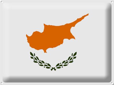 Blechschild Flagge Zypern 40x30 cm Flag of Cyprus Deko Schild tin sign