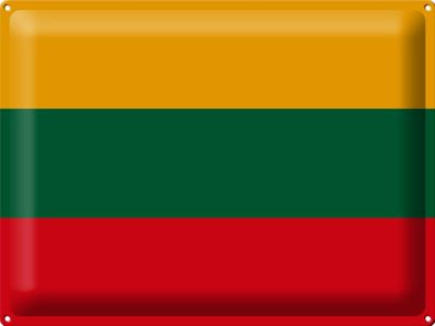 Blechschild Flagge Litauens 40x30 cm Flag of Lithuania Deko Schild tin sign