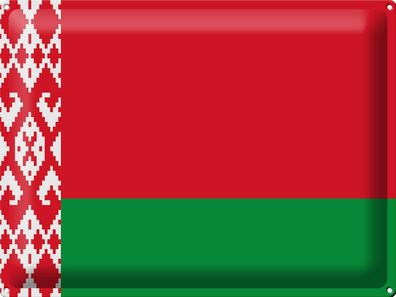 Blechschild Flagge Weißrussland 40x30 cm Flag of Belarus Deko Schild tin sign