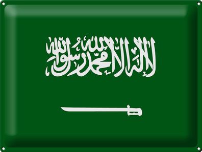Blechschild Flagge Saudi-Arabien 40x30 cm Flag Saudi Arabia Deko Schild tin sign