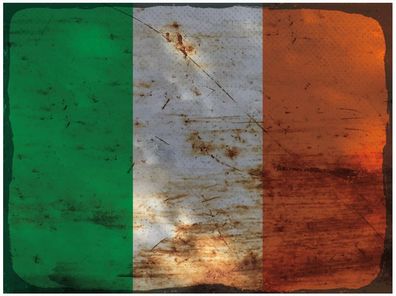 Blechschild Flagge Irland 40x30 cm Flag of Ireland Rost Deko Schild tin sign