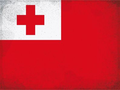 Blechschild Flagge Tonga 40x30 cm Flag of Tonga Vintage Deko Schild tin sign