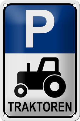 Blechschild Parken 12x18 cm Parkplatz Traktor Metall Deko Schild tin sign