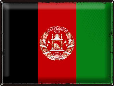 Blechschild Flagge Afghanistan 40x30 cm Retro Afghanistan Deko Schild tin sign