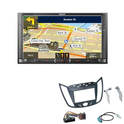 Philips Autoradio Navigation Bluetooth für Ford C-Max ab 2010 in dunkelgrau