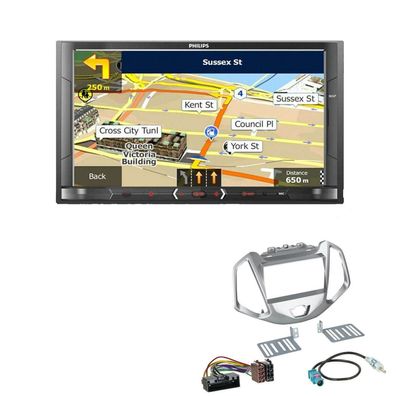 Philips Autoradio Navigation Bluetooth für Ford EcoSport ab 2014 silber
