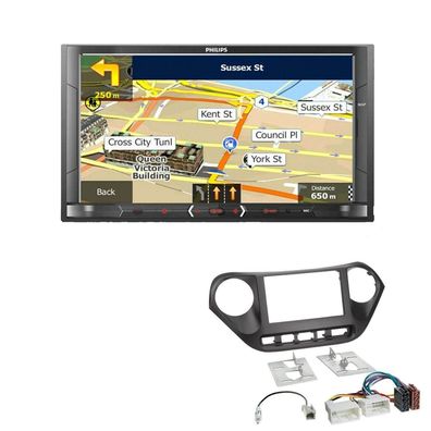 Philips Autoradio Navigation Bluetooth für Hyundai i10 ab 2013 schwarz