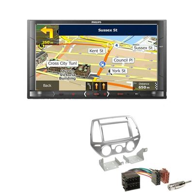 Philips Autoradio Navigation Bluetooth für Hyundai i20 2012-2014 silber