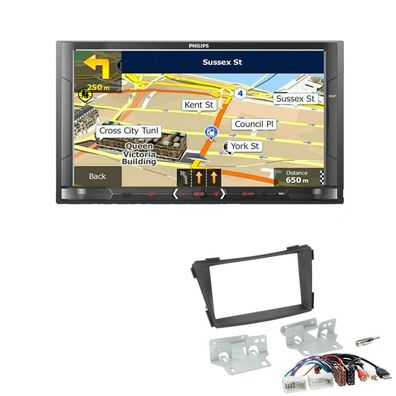 Philips Autoradio Navigation Bluetooth für Hyundai i40 schwarz matt