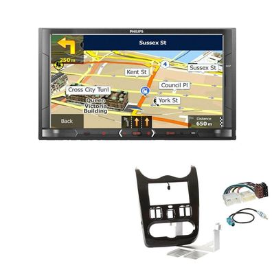 Philips Autoradio Navigation Bluetooth für Dacia Logan 2008-2011 braun