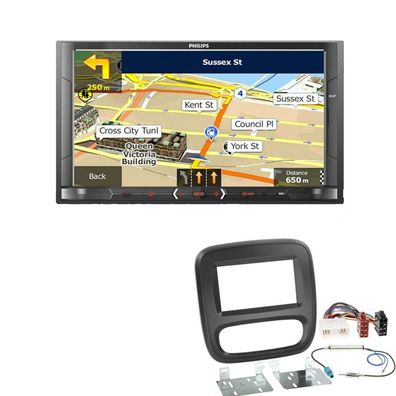 Philips Autoradio Navigation Bluetooth für Opel Vivaro ab 2014 schwarz