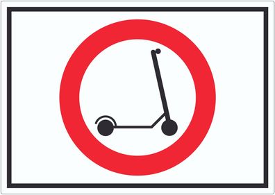 E- Scooter Durchfahrt verboten Symbol Aufkleber Elektro -Tretroller Roller