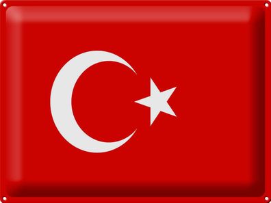 Blechschild Flagge Türkei 40x30 cm Flag of Turkey Deko Schild tin sign