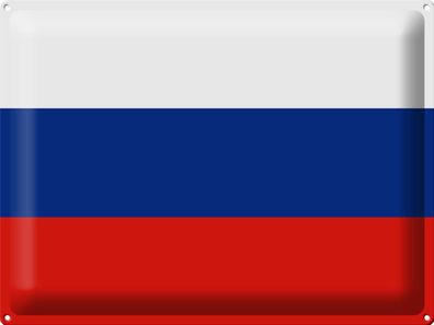 Blechschild Flagge Russland 40x30 cm Flag of Russia Deko Schild tin sign