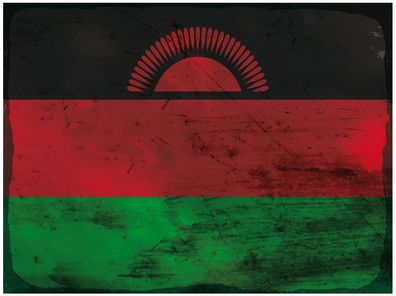 Blechschild Flagge Malawi 40x30 cm Flag of Malawi Rost Deko Schild tin sign