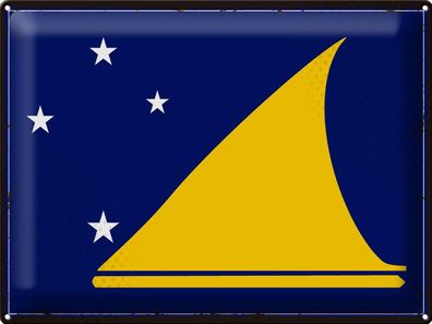 Blechschild Flagge Tokelau 40x30 cm Retro Flag of Tokelau Deko Schild tin sign