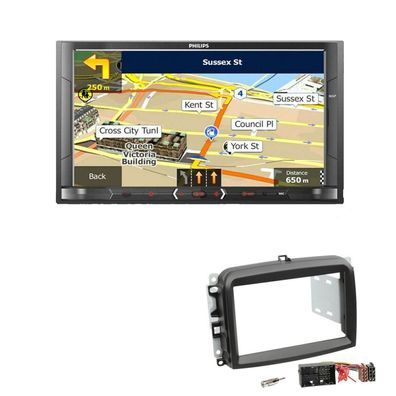 Philips Autoradio Navigation Bluetooth für Fiat 500L ab 2012 schwarz