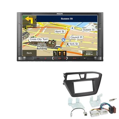 Philips Autoradio Navigation Bluetooth für Hyundai i20 ab 2014 schwarz
