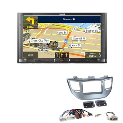 Philips Autoradio Navigation Bluetooth für Hyundai Tucson ab 2015 in silber
