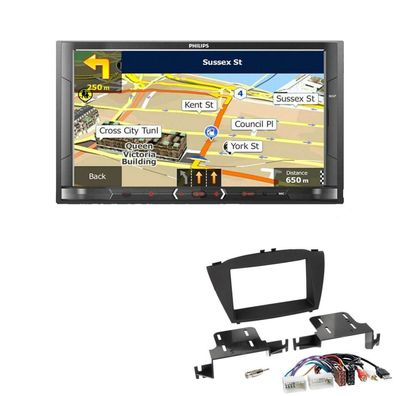 Philips Autoradio Navigation Bluetooth für Hyundai IX35 ab 2013 schwarz