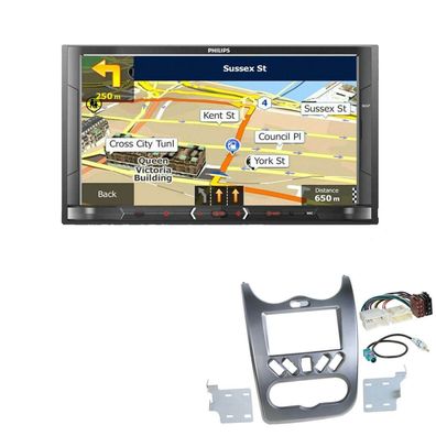 Philips Autoradio Navigation Bluetooth für Dacia Logan 2008-2011 anthrazit