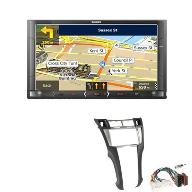 Philips Autoradio Navigation Bluetooth für Toyota Yaris silber ohne OEM Navi