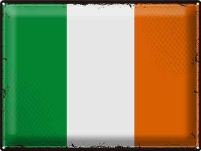 Blechschild Flagge Irland 40x30 cm Retro Flag of Ireland Deko Schild tin sign