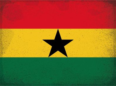 Blechschild Flagge Ghana 40x30 cm Flag of Ghana Vintage Deko Schild tin sign