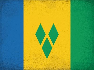 Blechschild Flagge Saint Vincent Grenadinen 40x30cm Vintage Deko Schild tin sign