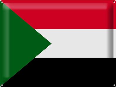 Blechschild Flagge Sudan 40x30 cm Flag of Sudan Deko Schild tin sign