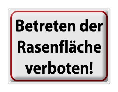 Blechschild Hinweis 40x30 cm Betreten Rasenfläche verboten Deko Schild tin sign
