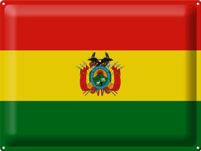 Blechschild Flagge Bolivien 40x30 cm Flag of Bolivia Deko Schild tin sign