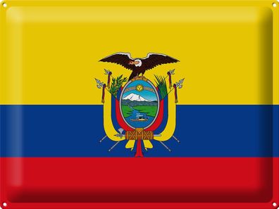 Blechschild Flagge Ecuador 40x30 cm Flag of Ecuador Deko Schild tin sign