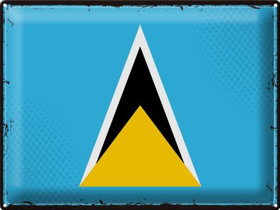 Blechschild Flagge Saint Lucias 40x30 cm Retro Saint Lucia Deko Schild tin sign