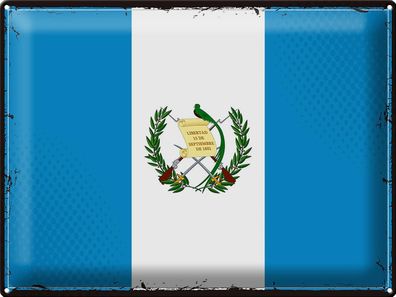Blechschild Flagge Guatemala 40x30 cm Retro Flag Guatemala Deko Schild tin sign