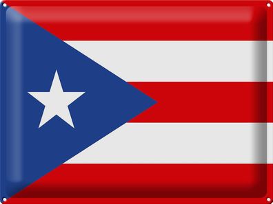 Blechschild Flagge Puerto Ricos 40x30cm Flag of Puerto Rico Deko Schild tin sign
