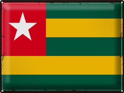 Blechschild Flagge Togo 40x30 cm Retro Flag of Togo Deko Schild tin sign