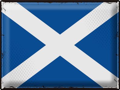 Blechschild Flagge Schottland 40x30 cm Retro Flag Scotland Deko Schild tin sign