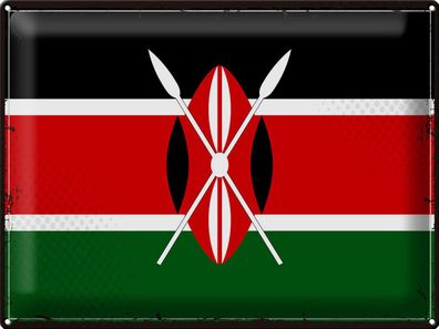 Blechschild Flagge Kenia 40x30 cm Retro Flag of Kenya Deko Schild tin sign