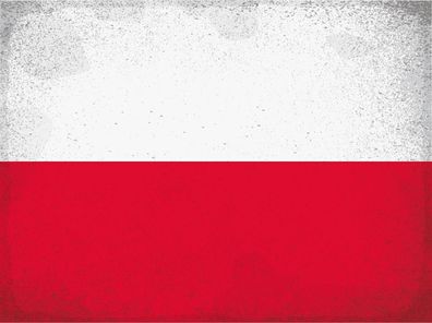 Blechschild Flagge Polen 40x30 cm Flag of Poland Vintage Deko Schild tin sign