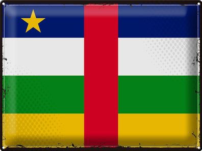 Blechschild Flagge Zentralafrikanische Republik 40x30 cm R Deko Schild tin sign