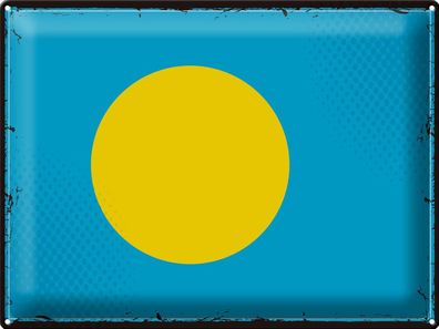 Blechschild Flagge Palau 40x30 cm Retro Flag of Palau Deko Schild tin sign
