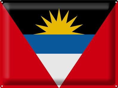 Blechschild Flagge Antigua und Barbuda 40x30 cm Flag Deko Schild tin sign