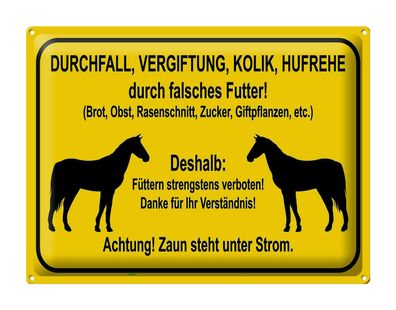 Blechschild Hinweis 40x30 cm Füttern strengstens verboten Deko Schild tin sign