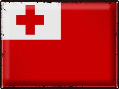 Blechschild Flagge Tonga 40x30 cm Retro Flag of Tonga Deko Schild tin sign