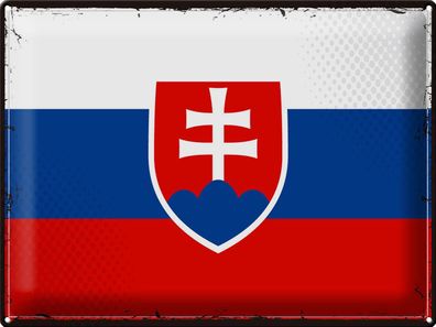 Blechschild Flagge Slowakei 40x30 cm Retro Flag of Slovakia Deko Schild tin sign