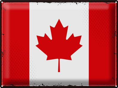 Blechschild Flagge Kanada 40x30 cm Retro Flag of Canada Deko Schild tin sign
